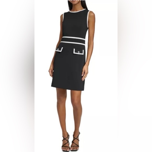 KARL LAGERFELD PARIS Contrast Trim Dress size 8, NWT. - Picture 2 of 8